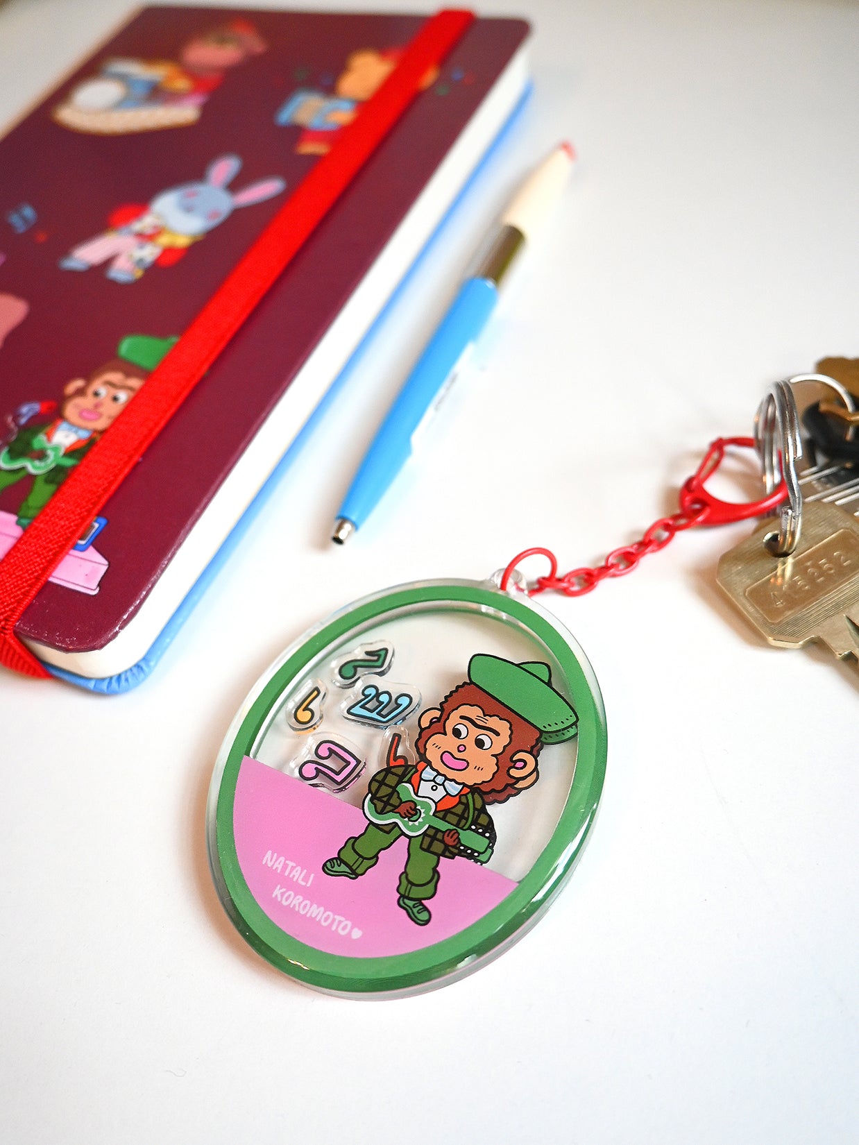 "Rock & Roll Monkey" Keychain. Design by Natali Koromoto Martinez.