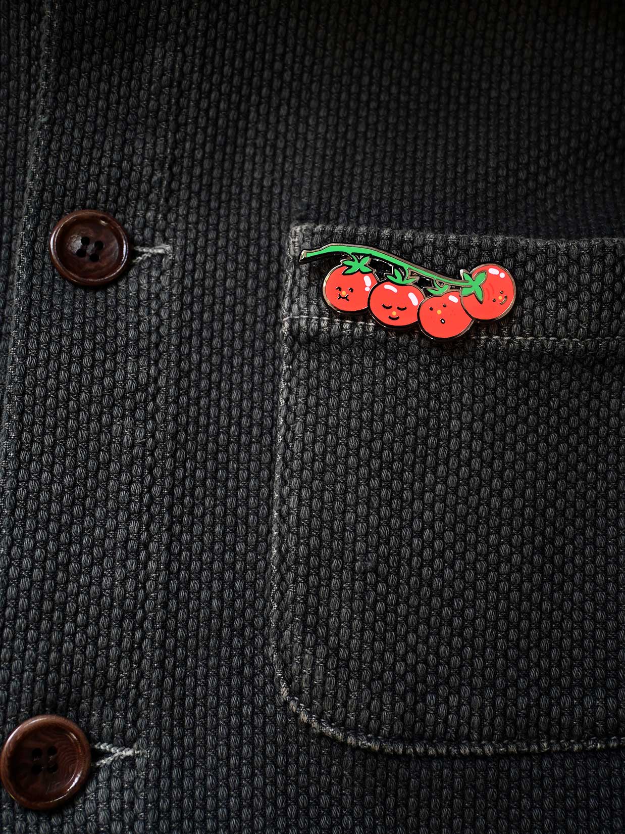 "You say tomato, I say tomate" Enamel Pin. Design by Natali Koromoto Martinez (NYC)