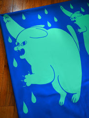 Part of the "Dry Cats" bath collection by illustrator Natali Koromoto. "Dry Cats" shower curtain.