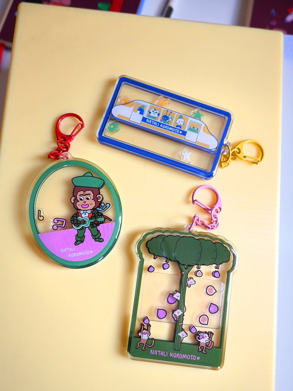 "Rock & Roll Monkey" Keychain. Design by Natali Koromoto Martinez.
