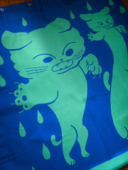 Part of the "Dry Cats" bath collection by illustrator Natali Koromoto. "Dry Cats" shower curtain.
