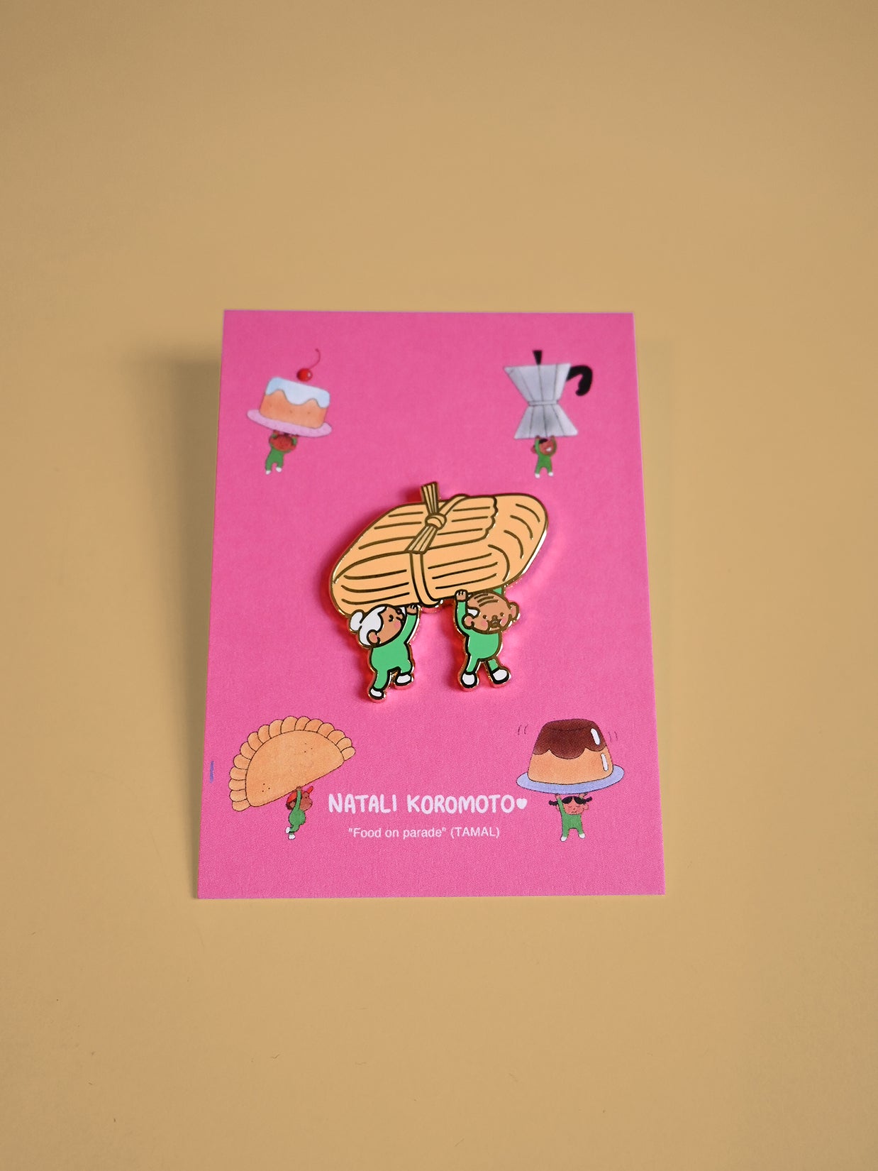 Pin de esmalte "Comida en desfile" (Tamal)