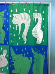 Part of the "Dry Cats" bath collection by illustrator Natali Koromoto. "Dry Cats" shower curtain.