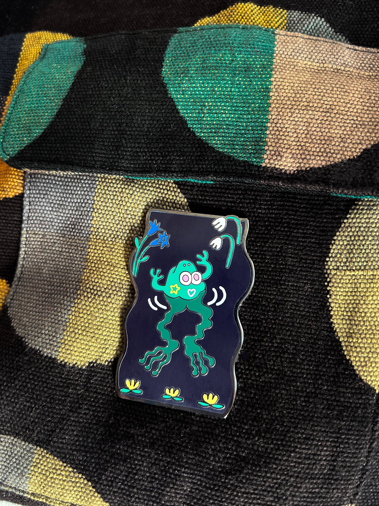 Natali Koromoto design "Fashionably Froggy" Enamel Pin