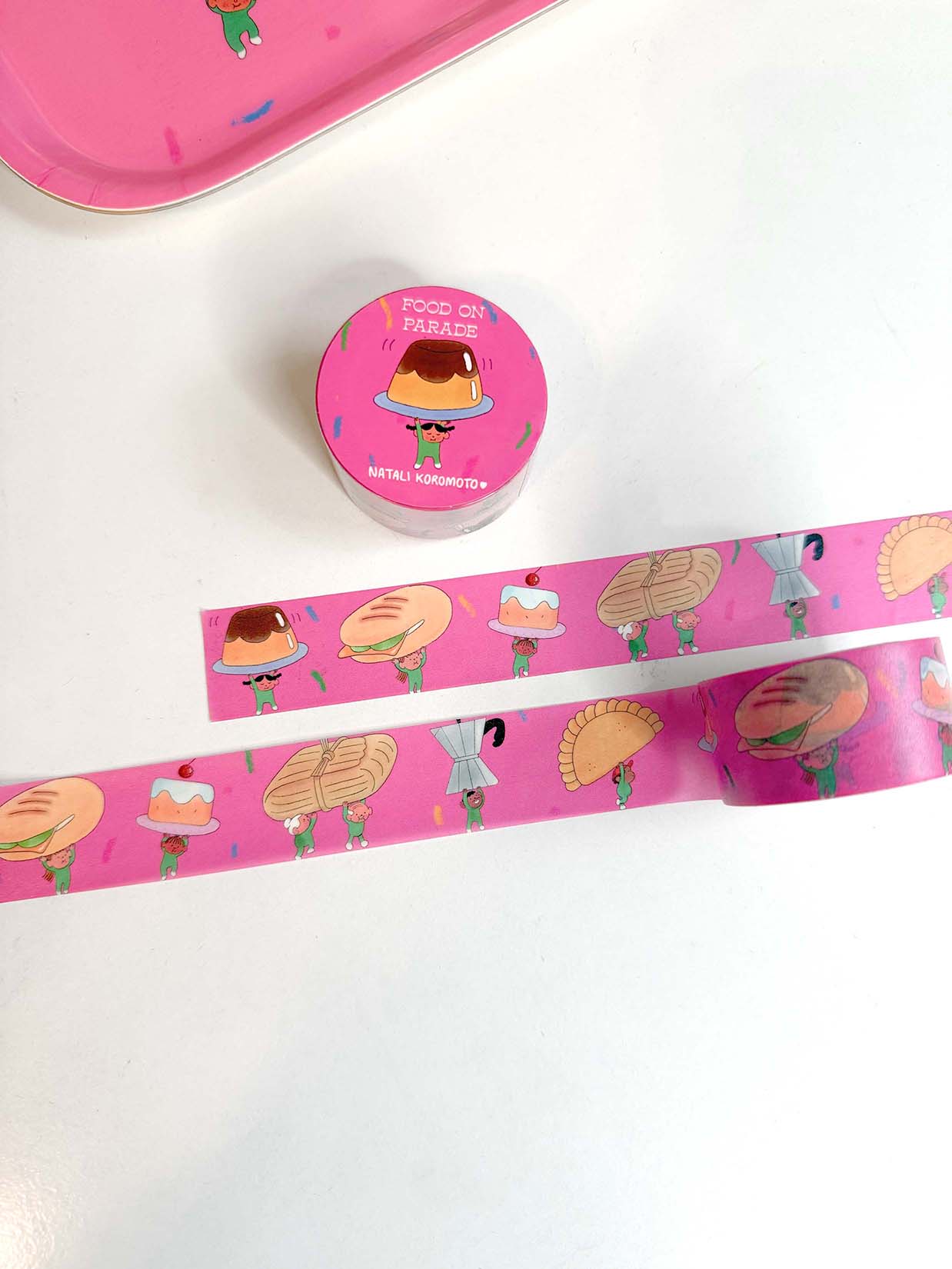 "Food on Parade" Washi Tape design, by Natali Koromoto.
