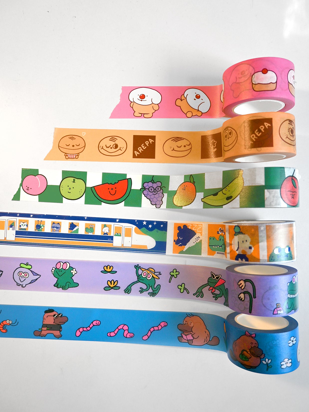 Six Washi Tape designs, by Natali Koromoto.