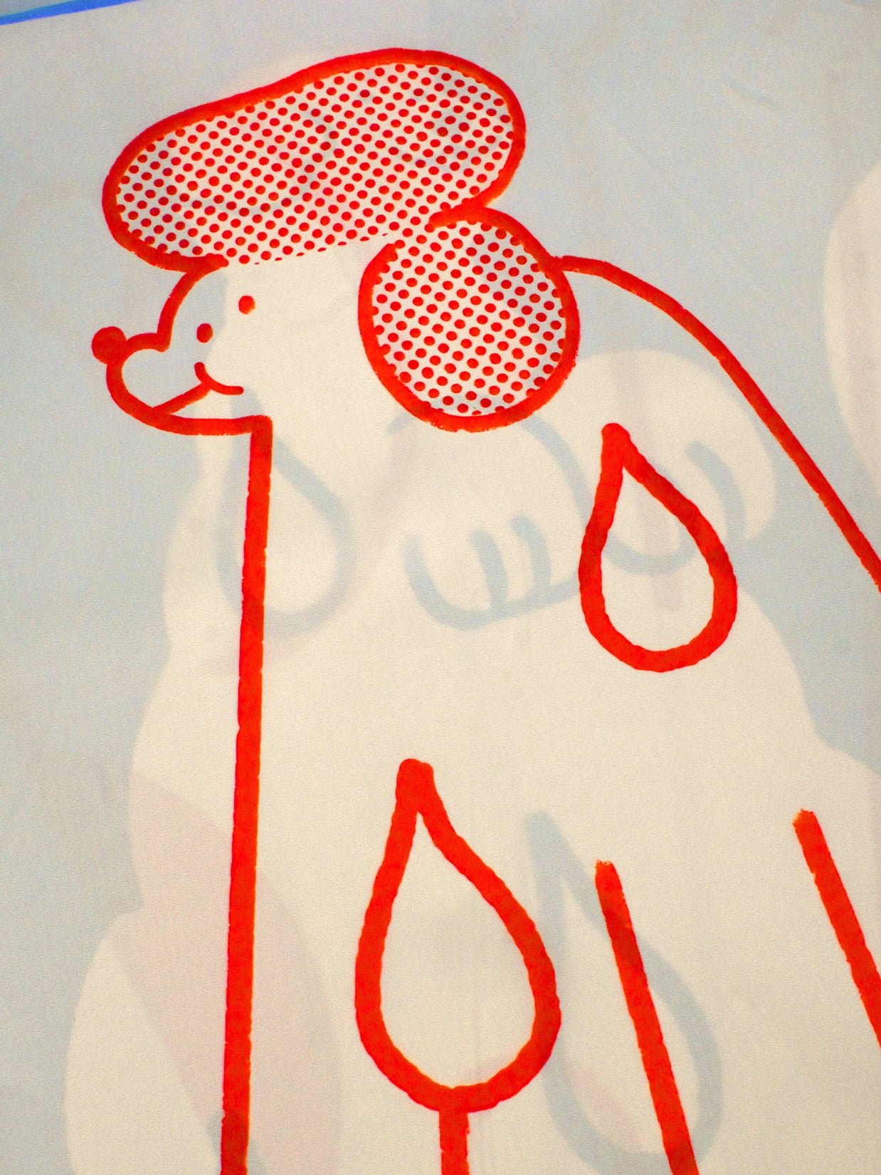 Part of the "Wet Dogs" bath collection by illustrator Natali Koromoto. "Wet Dogs" shower curtain.
