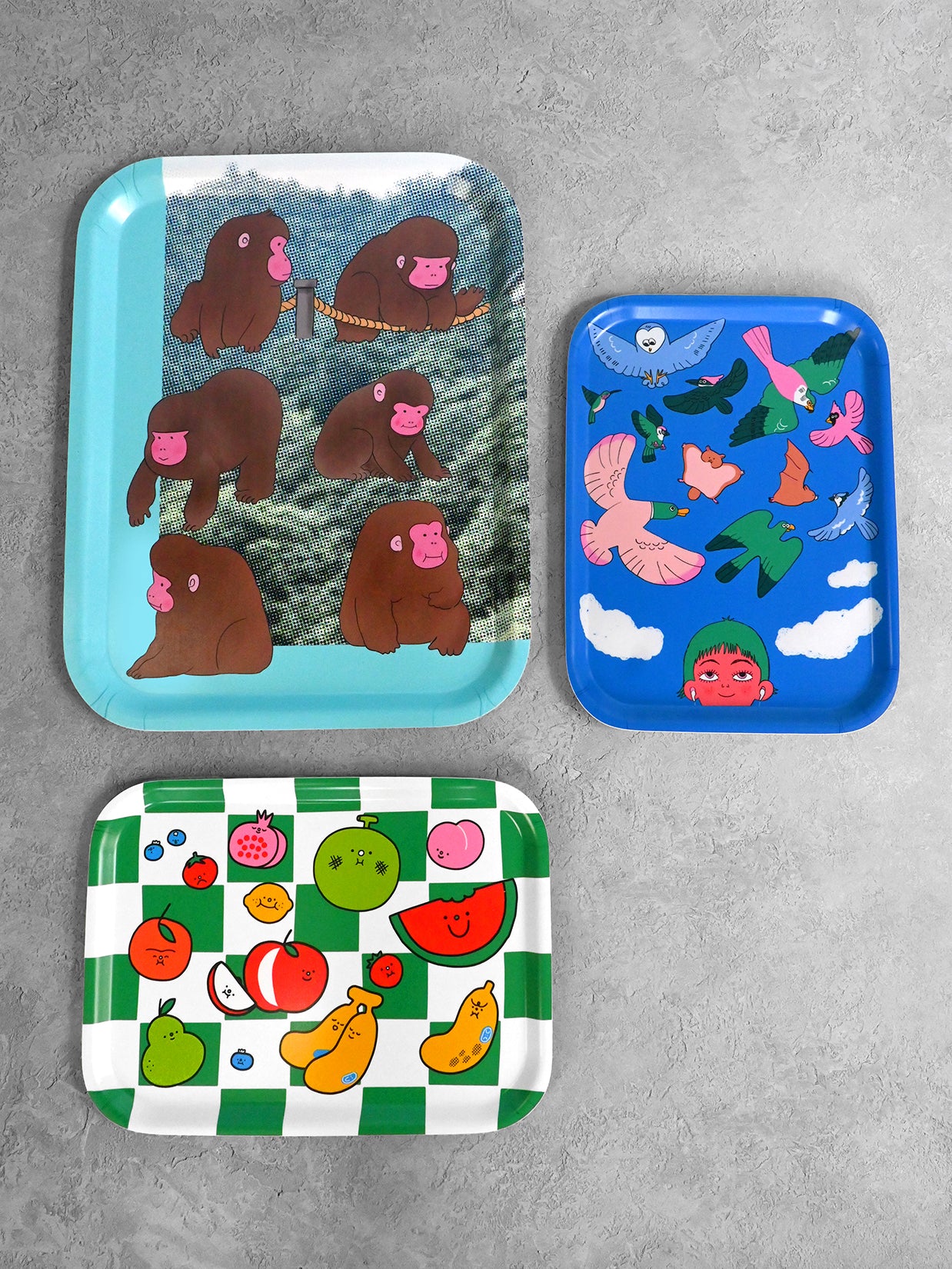 "Macaques!" Jumbo Catch-all tray. Design by Natali Koromoto Martinez.