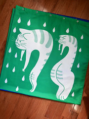 Part of the "Dry Cats" bath collection by illustrator Natali Koromoto. "Dry Cats" shower curtain.