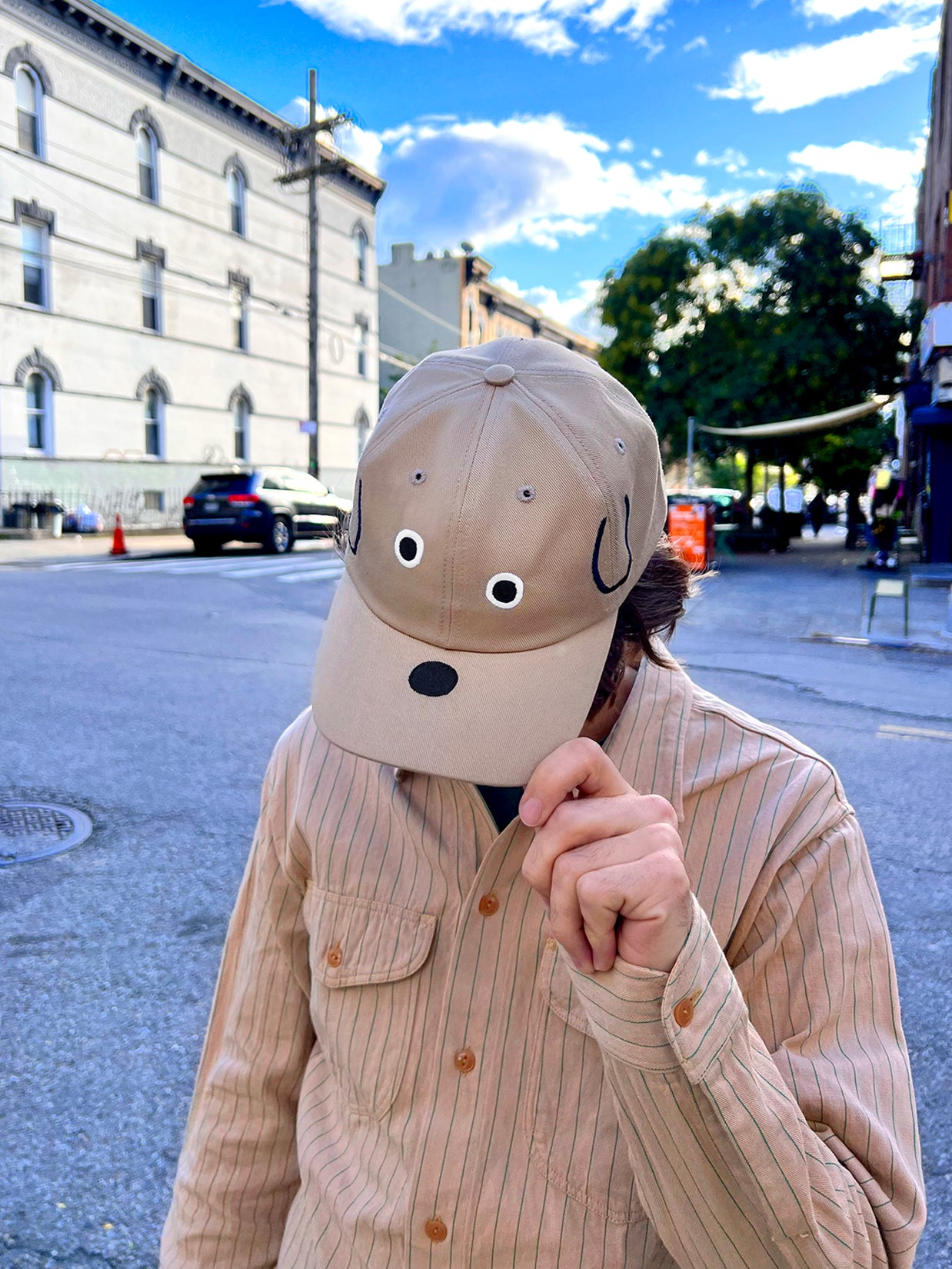 "WOOF/PUP" Cap design by Natali Koromoto. 100% cotton twill baseball hat. Made in New York City.