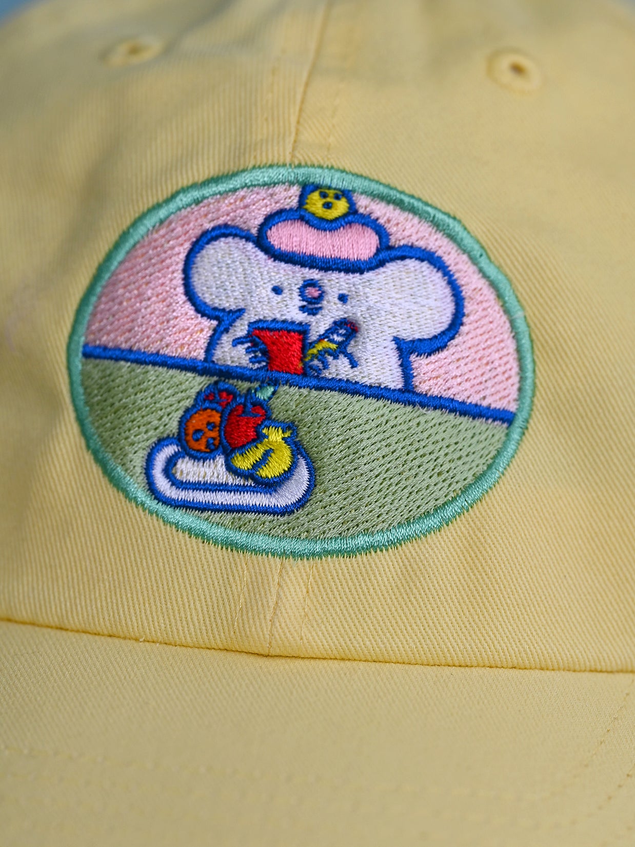 "Still Life with Poco" Cap design by Natali Koromoto.