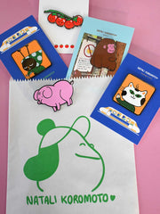 "The Passengers" (Cat) Enamel Pin. Design by Natali Koromoto Martinez (NYC)