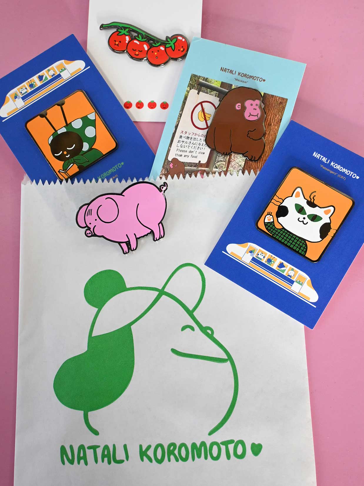 "The Passengers" (Cat) Enamel Pin. Design by Natali Koromoto Martinez (NYC)