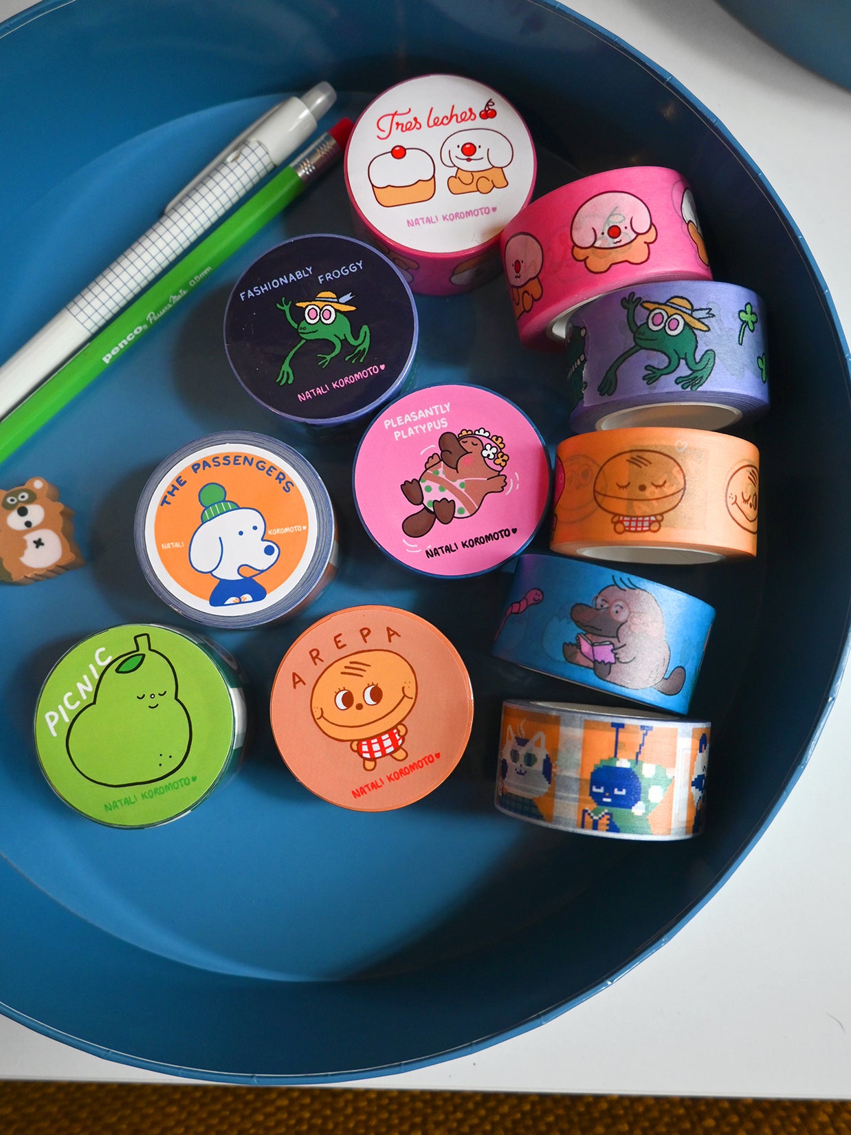 Nine Washi Tape designs, by Natali Koromoto.