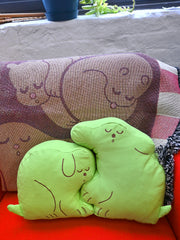 Natali Koromoto "Perfect Nap" design Throw pillow set - KIWI