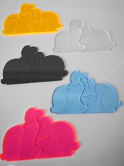 Natali Koromoto designed "Perfect Nap" collection (RABBITS) Set of two acrylic coasters.