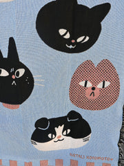 "CATS" Throw blanket design by illustrator Natali Koromoto Martinez. Made in USA.