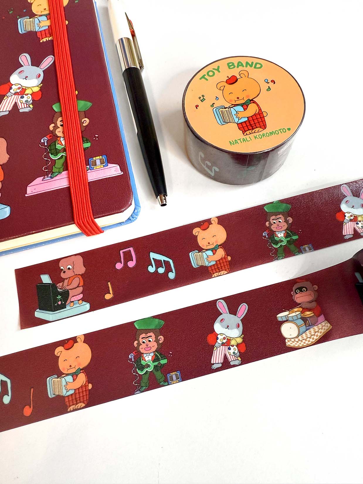 "Toy Band" Washi Tape design, by Natali Koromoto.