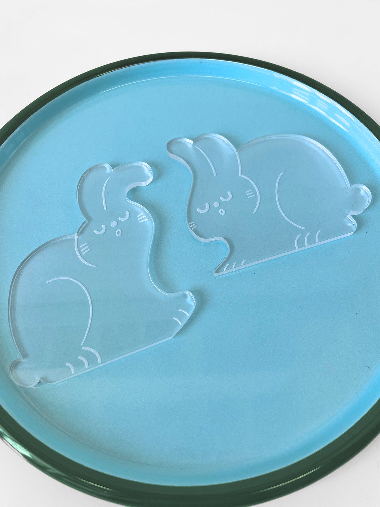 "Perfect Nap" (RABBITS) Set of two acrylic coasters