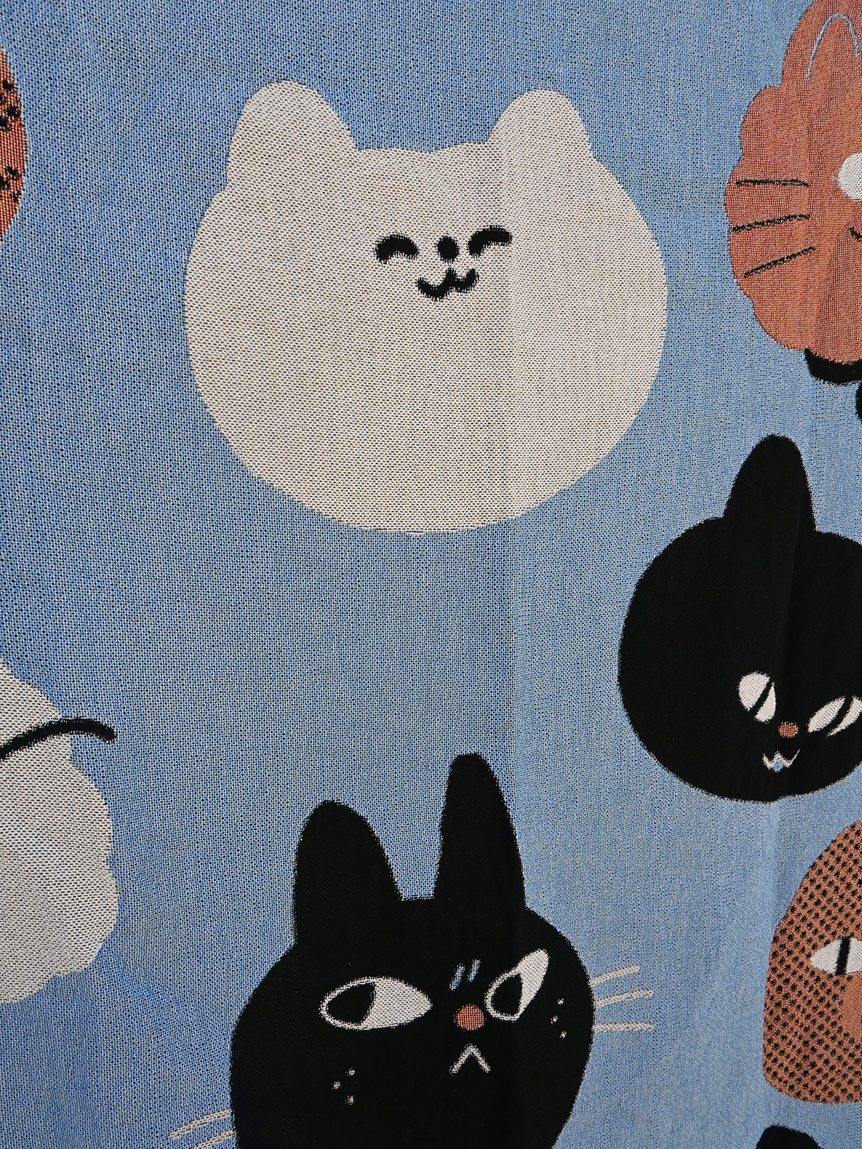 "CATS" Throw blanket design by illustrator Natali Koromoto Martinez. Made in USA.