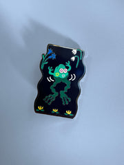 Natali Koromoto design "Fashionably Froggy" Enamel Pin