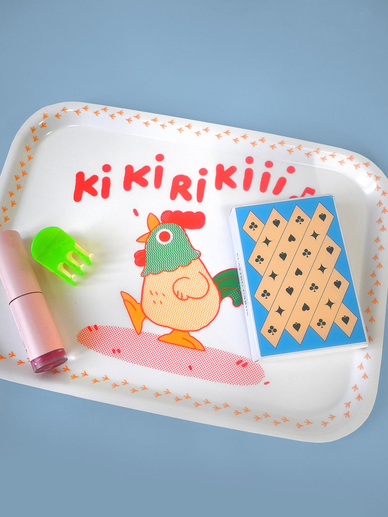 "Kikiriki" Catch-all tray. Original print design on FSC Birch veneer. By Natali Koromoto.