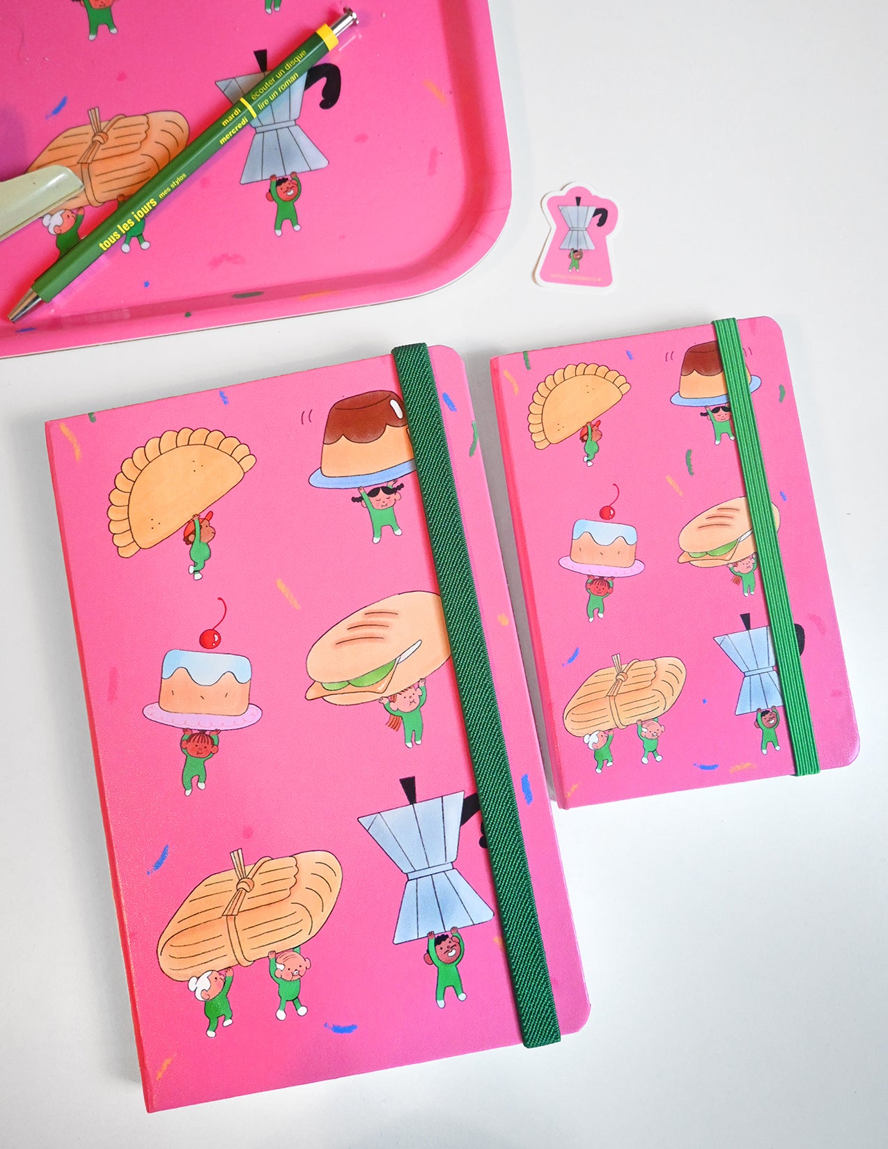 Cuaderno de tapa dura "Comida en desfile"
