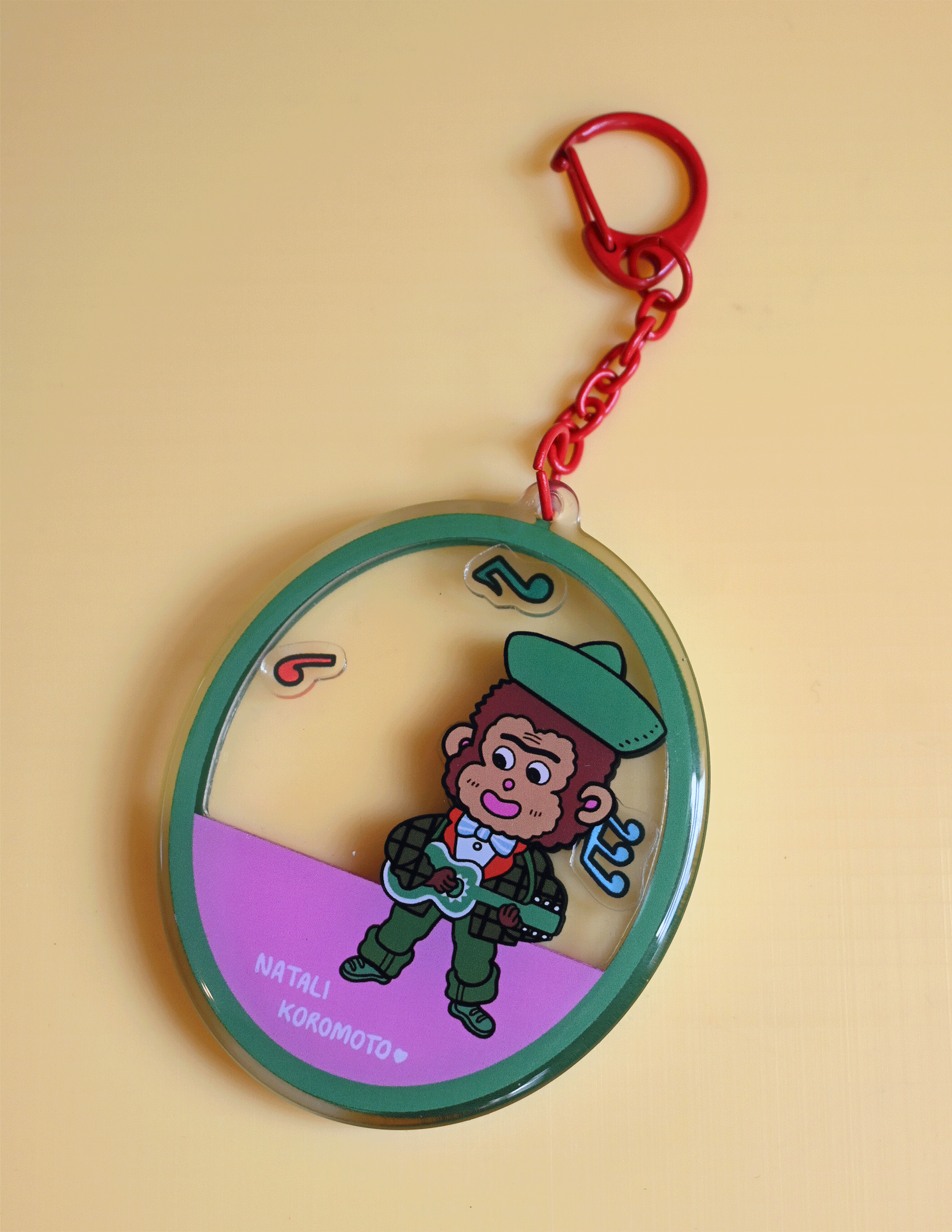 "Rock & Roll Monkey" Keychain. Design by Natali Koromoto Martinez.