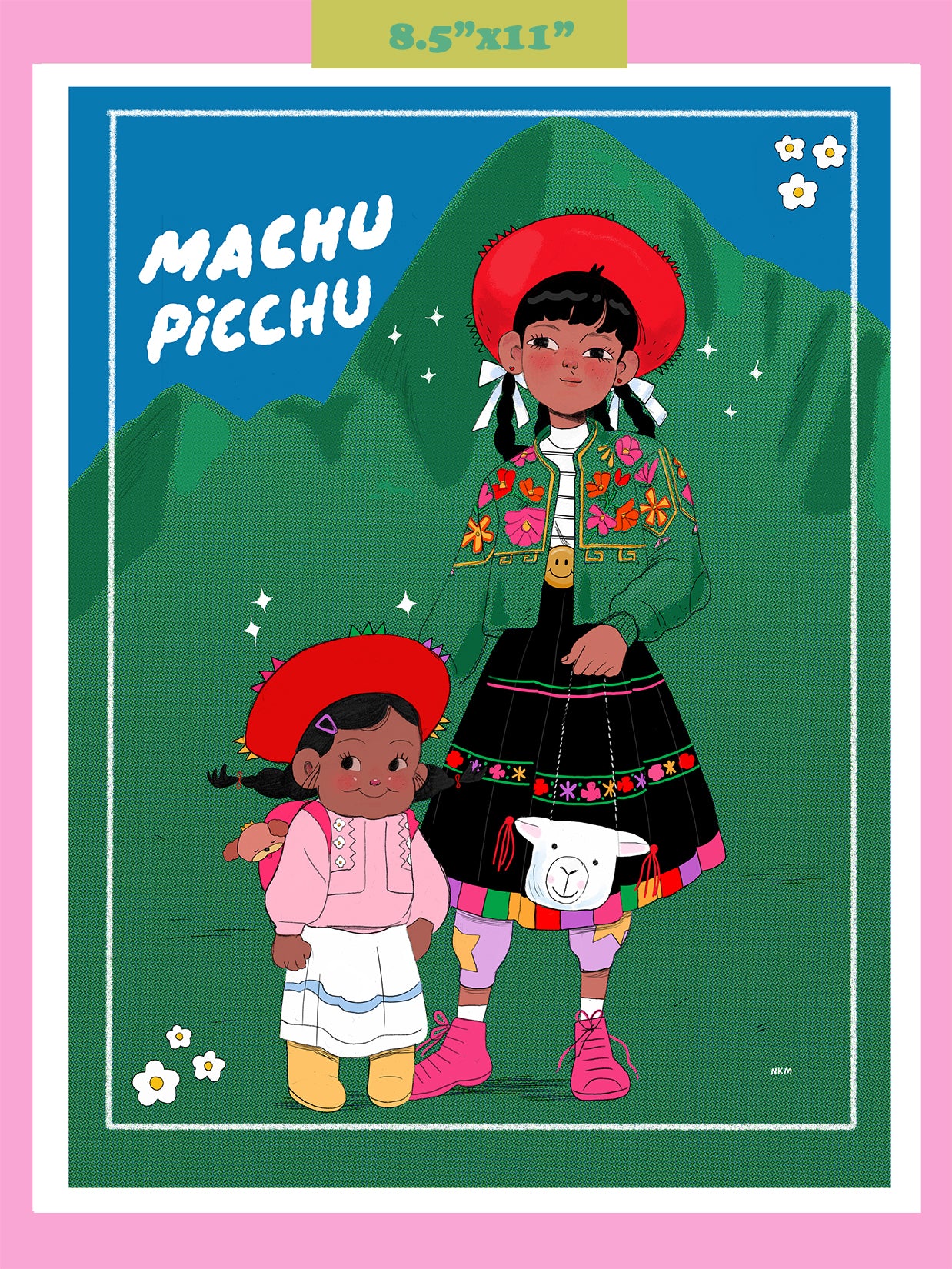 "Machu Picchu" Art Print. Illustration by Natali Koromoto.
