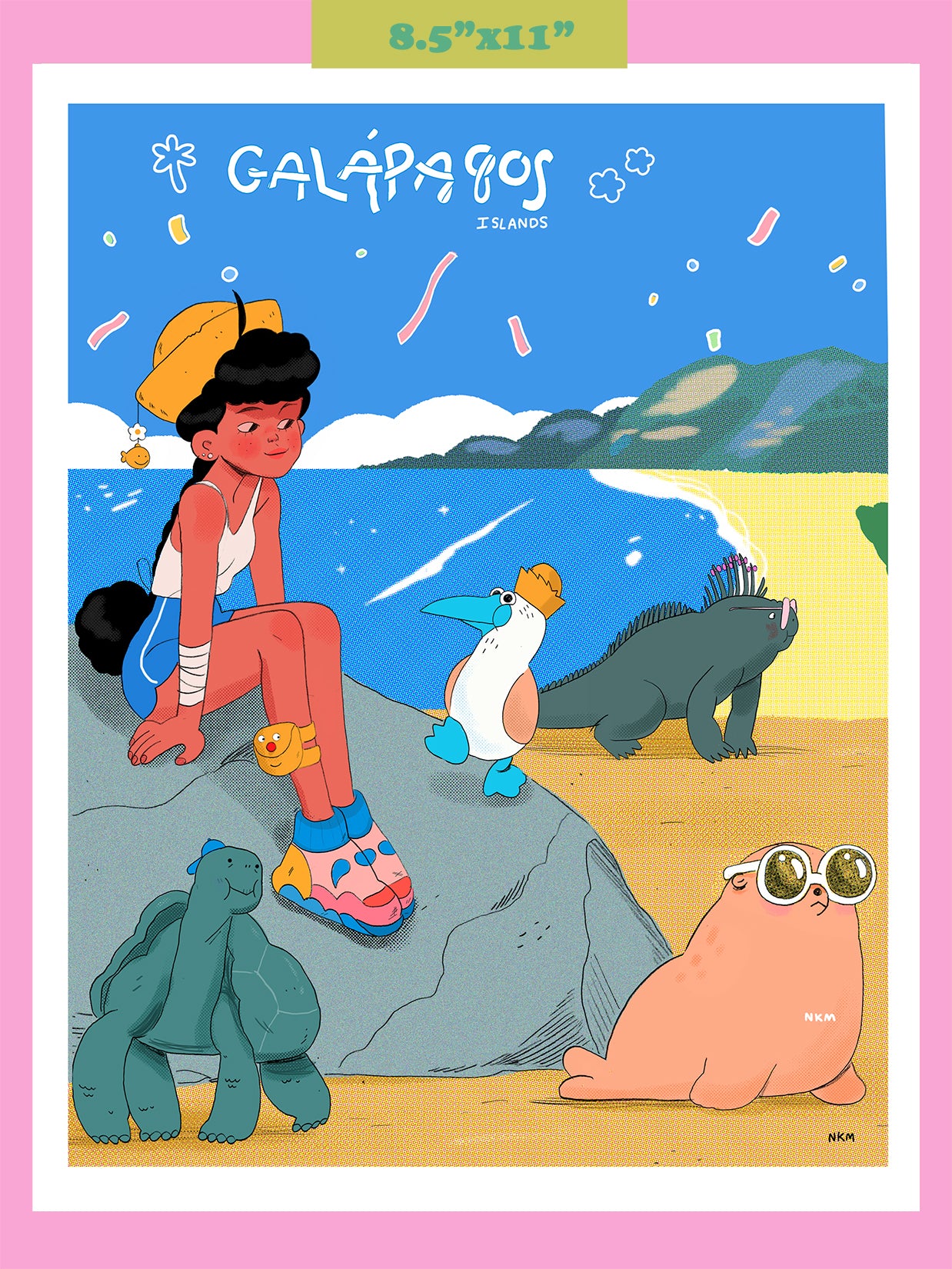 "Galapagos Islands" Art Print. Illustration by Natali Koromoto.