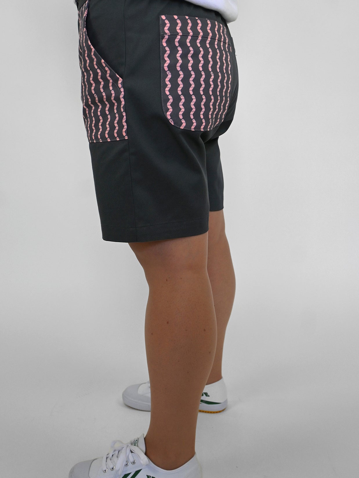 HO HOS HOLE IN THE WALL brand "Pockets Full of Worms" Shorts. Design by Natali Koromoto.