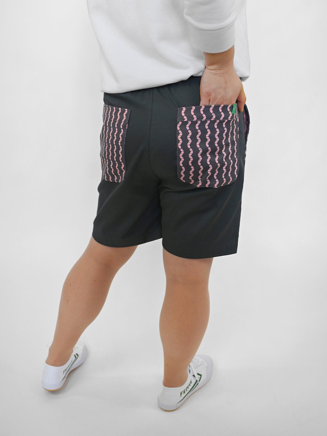 HO HOS HOLE IN THE WALL brand "Pockets Full of Worms" Shorts. Design by Natali Koromoto.