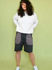 HO HOS HOLE IN THE WALL brand "Pockets Full of Worms" Shorts. Design by Natali Koromoto.