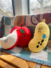 "Bad-nana" throw pillow. Design by Natali Koromoto Martinez.