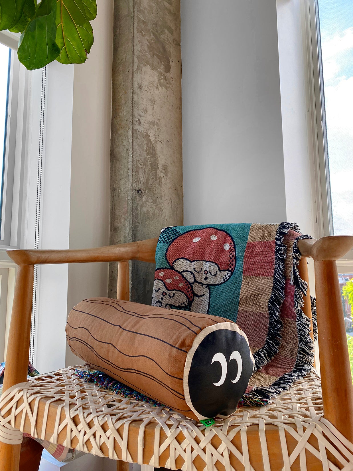 "LOG" throw pillow