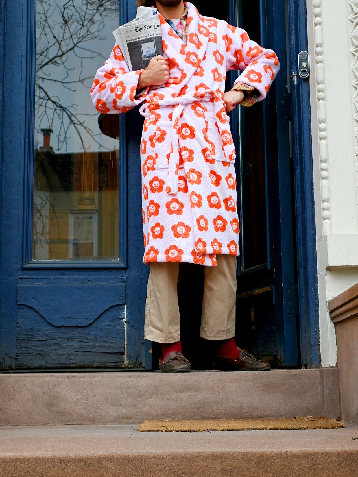 "Flower Friends" Daisy Bathrobe. Terrycloth. Design by Natali Koromoto NYC. Made in Portugal
