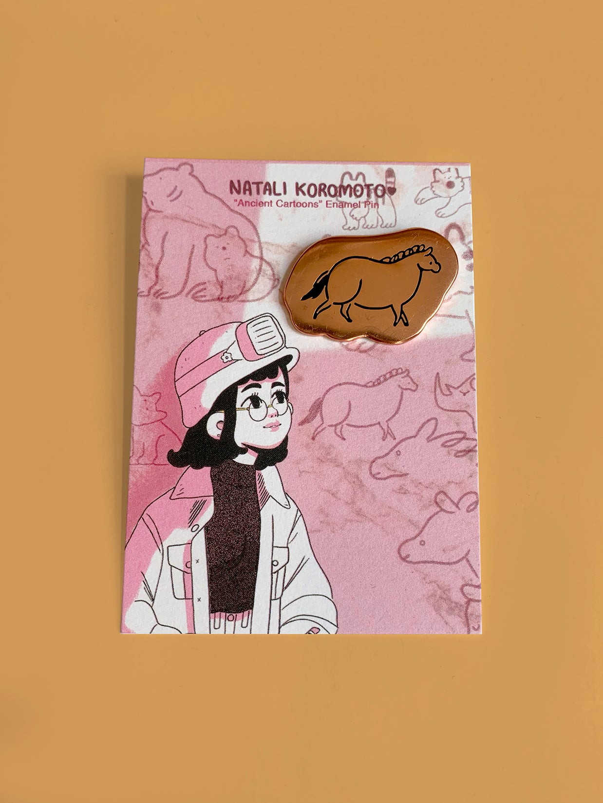 Natali Koromoto "Ancient cartoons" (Horse) Enamel Pin
