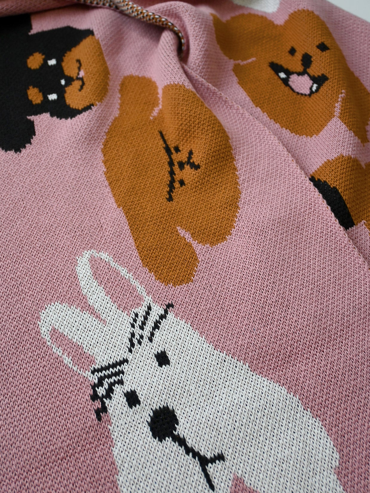 "DOGS" Jumbo scarf - Design by Natali Koromoto. Scarf knit in Long Island, New York. Made with premium soft, durable 100% Egyptian Cotton.