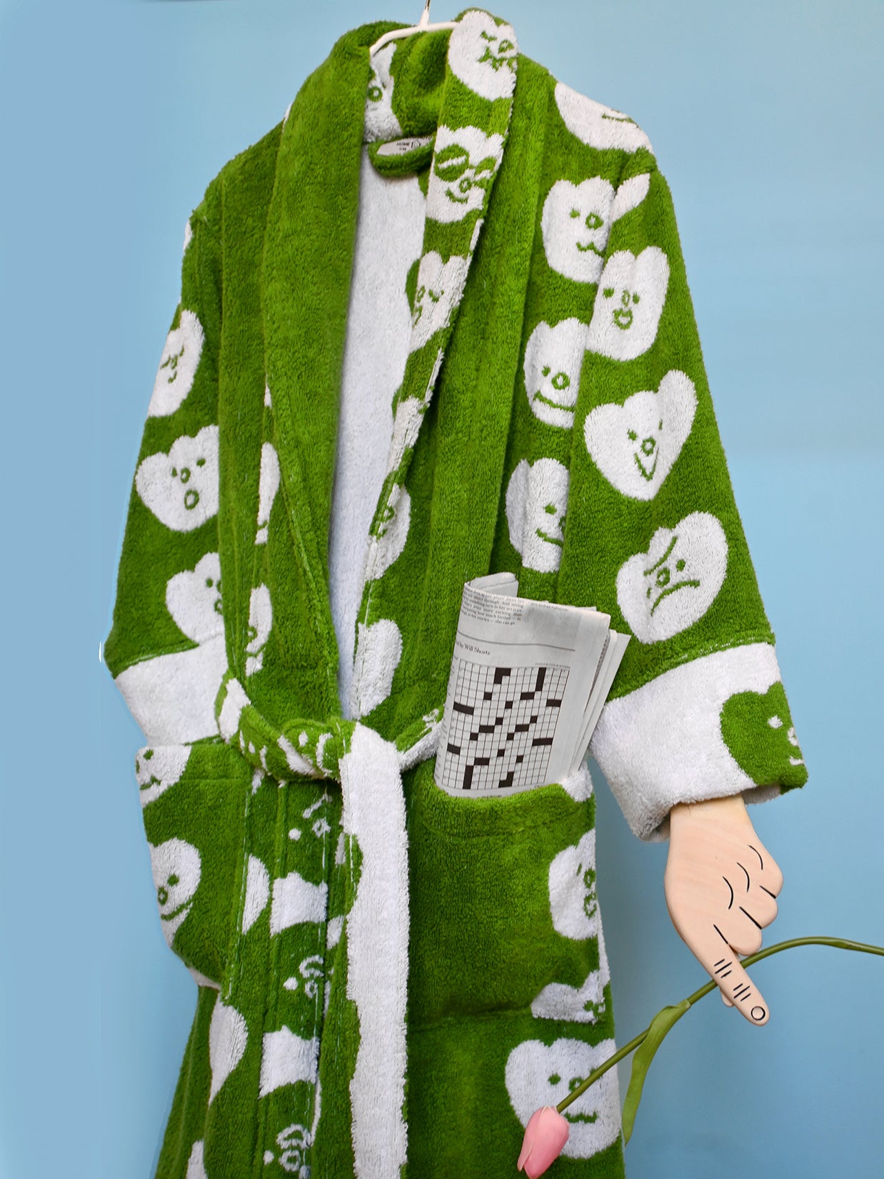 "Flower Friends" Tulip terrycloth Bathrobe. Design by Natali Koromoto. Made in Portugal.