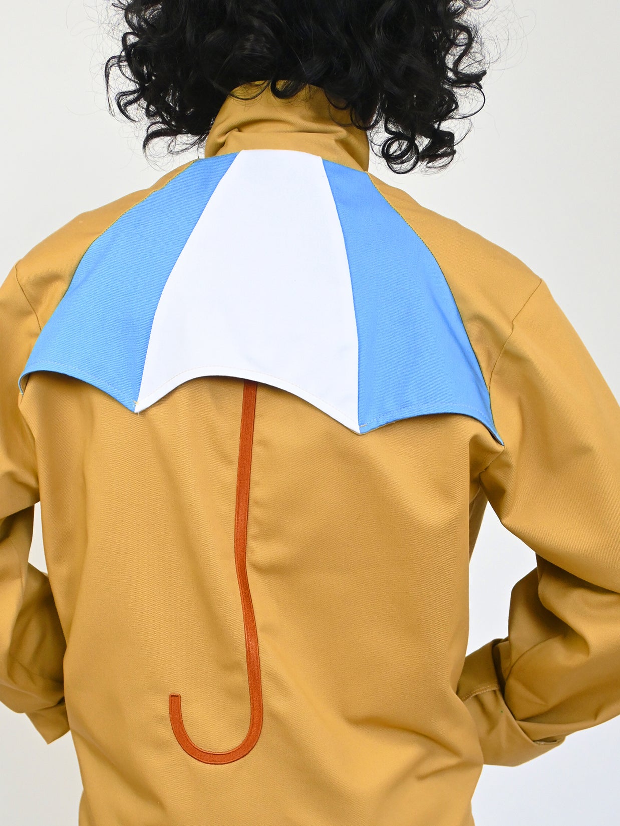 "Umbrella" Jacket - Honey dye colorway. Designed by Natali Koromoto's in-house clothing brand Ho Hos Hole in The Wall. Made in NYC with Eco-Twill, a combo organic cotton and polyester spun from recycled water and soda bottles.