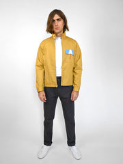 "Umbrella" Jacket - Honey dye colorway. Designed by Natali Koromoto's in-house clothing brand Ho Hos Hole in The Wall. Made in NYC with Eco-Twill, a combo organic cotton and polyester spun from recycled water and soda bottles.