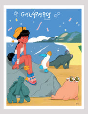 "Galapagos Islands" Art Print. Illustration by Natali Koromoto.