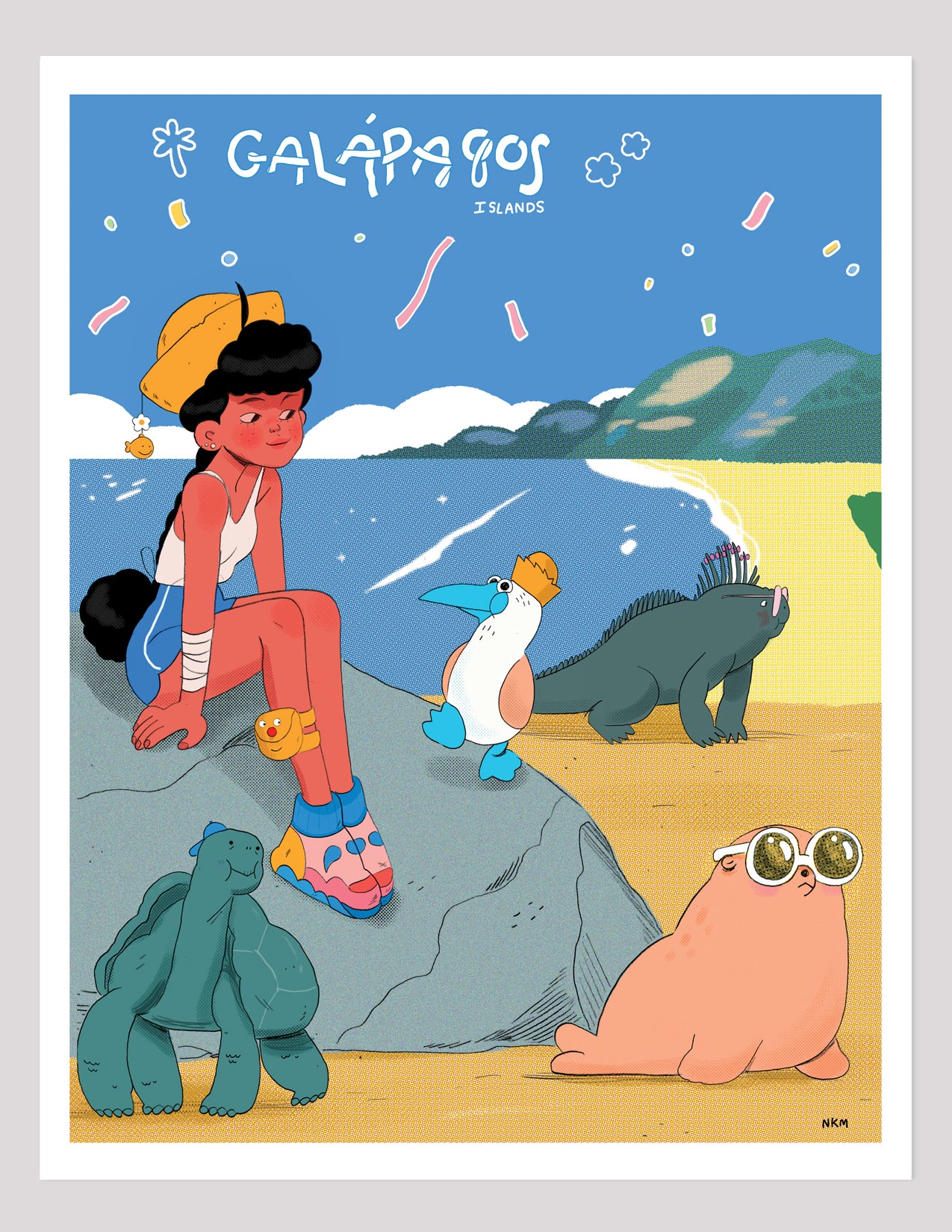 "Galapagos Islands" Art Print. Illustration by Natali Koromoto.