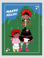 "Machu Picchu" Art Print. Illustration by Natali Koromoto.