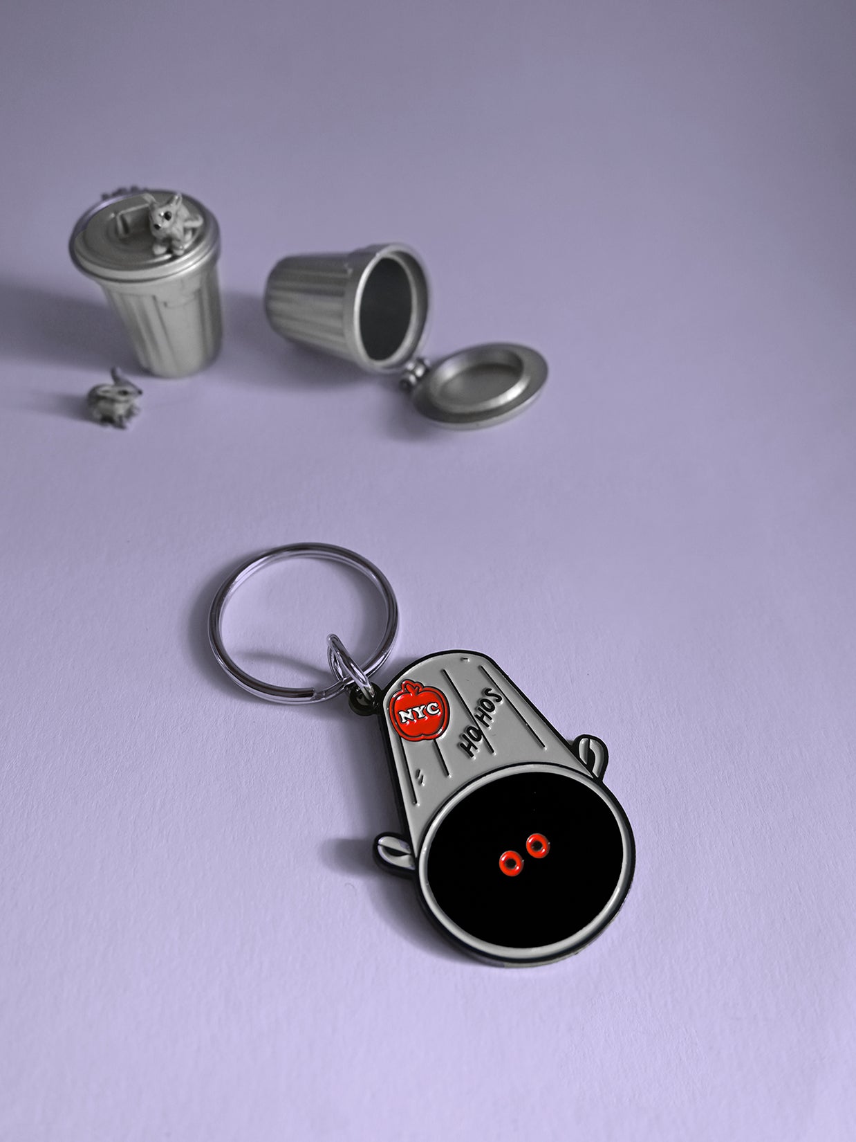 "Trash Bin" Enamel keychain