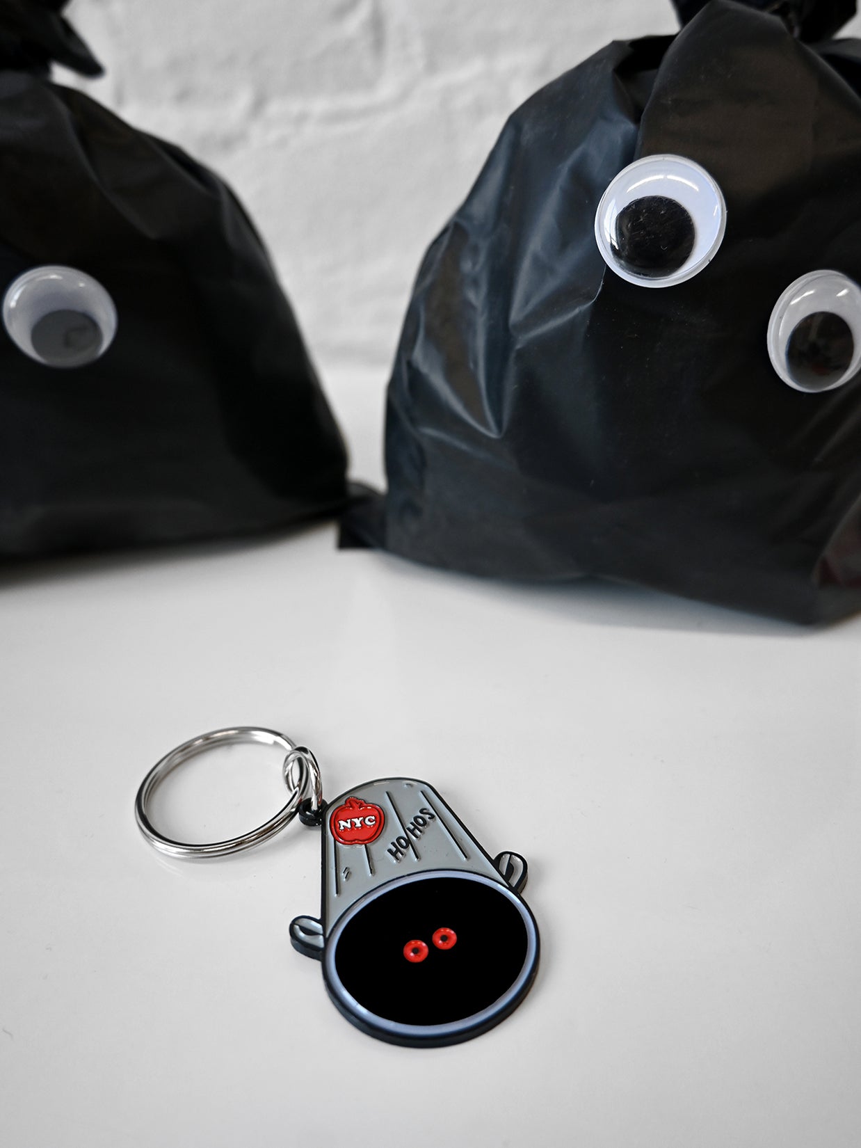 "Trash Bin" Enamel keychain