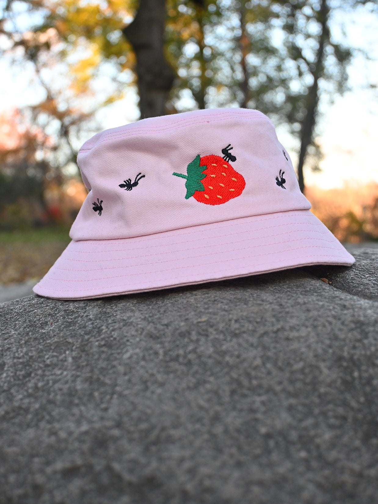 "Strawberry & Ants" bucket hat