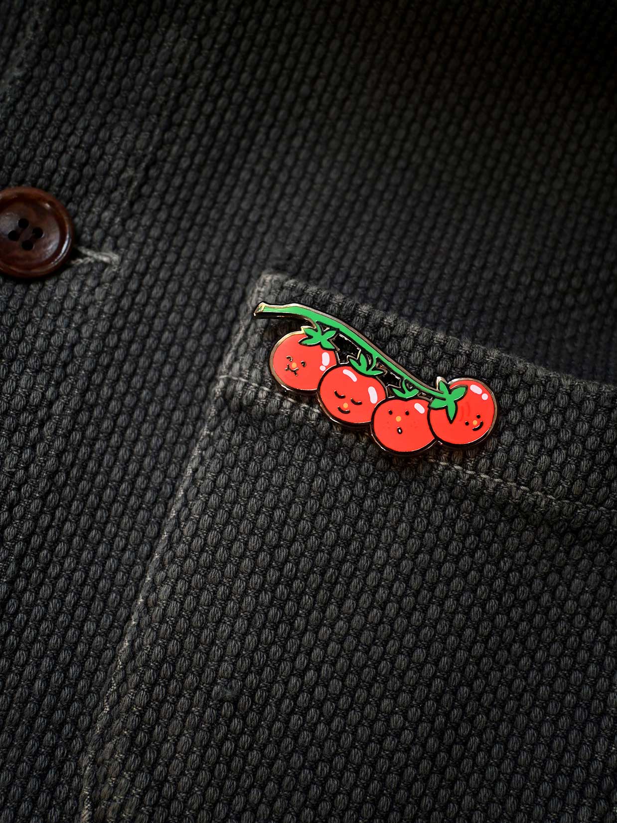 "You say tomato, I say tomate" Enamel Pin. Design by Natali Koromoto Martinez (NYC)