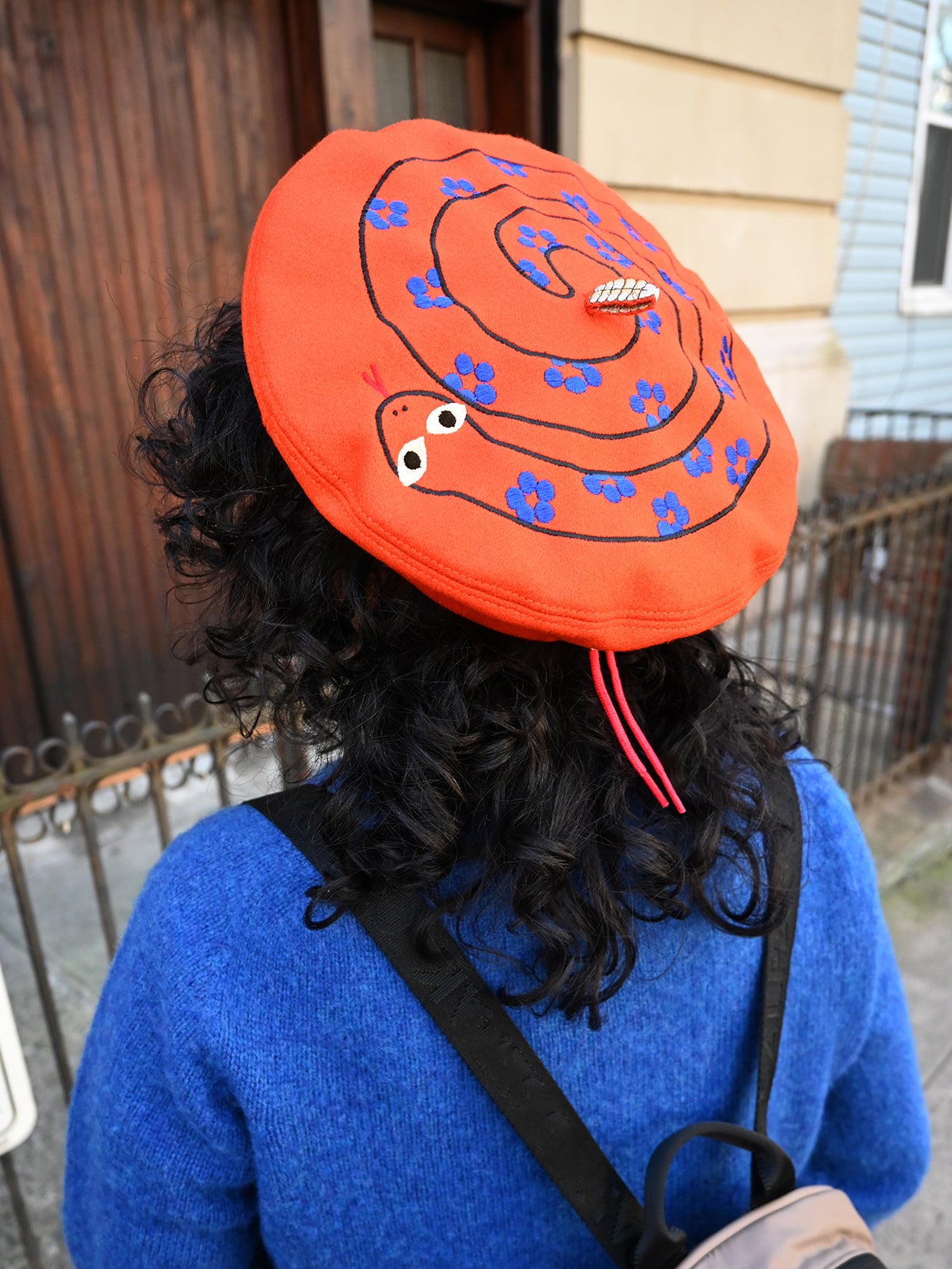 "Snake" Beret. Designed by HO HOS HOLE IN THE WALL. Made in NYC.