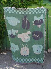 "DOGS" Throw blanket design by illustrator Natali Koromoto Martinez. Made in USA.